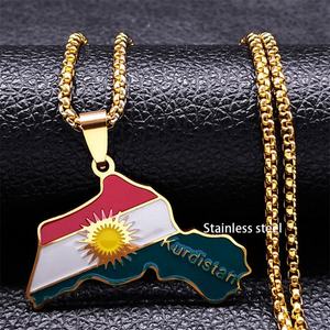 Collar Minimalista de Oro Antideslustre, Collar con Colgante de Mapa de Kurdistán en Acero Inoxidable 18K Real para Mujeres, Hombres y Niñas - Product Image 2