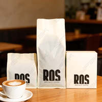 Sacs d'emballage pour café YPAK personnalisés, imprimés avec finition UV, transparents, recyclables, à fond plat, 250 g, avec valve WIPF et fermeture éclair
