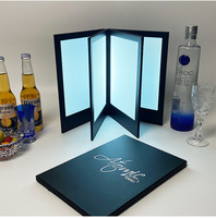 Panneau de menu en acrylique illuminé par LED Design à deux panneaux pour aliments, boissons et vins pour hôtels et restaurants