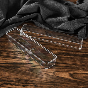 Boîte en plastique transparente rectangulaire durable, couvercle hermétique, empilable, alimentaire, pour collations sèches, pâtisseries, boulangerie - Product Image 4