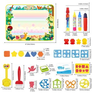Tapis de <span class=keywords><strong>dessin</strong></span> à l'eau recyclable 120*<span class=keywords><strong>90</strong></span> cm, jouet multi-accessoires, tapis de gribouillage à l'eau pour animaux, pour enfants de 2 à 4 ans - Product Image 5