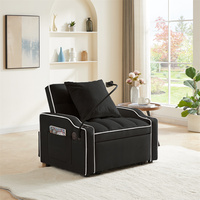 Verstellbarer Schlafstuhl Ausziehbarer Sesselbett 1-Sitzer Sofa mit Bettfunktion Multifunktional Faltbares Cabrio Schlafsofa Einzelbett