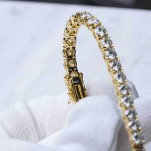 Bracelet VVS Moissanite Iced Out à une rangée, maillons éternité, en argent sterling 925 plaqué or 18 carats, chaîne Hip Hop en ligne, certifié GRA - Product Image 5