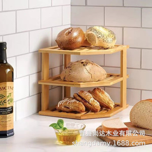 Home <b>kitchen</b> dish and utensil storage <b>rack</b>, corner seasoning <b>rack</b>, multi-layer wooden shelf - Product Image 1