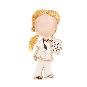 Broches de col <span class=keywords><strong>en</strong></span> émail métallique, série médicale, motifs <span class=keywords><strong>Euro</strong></span> Designs, mignonnes, avec logo d'hôpital, pour chapeau et badge - Product Image 2