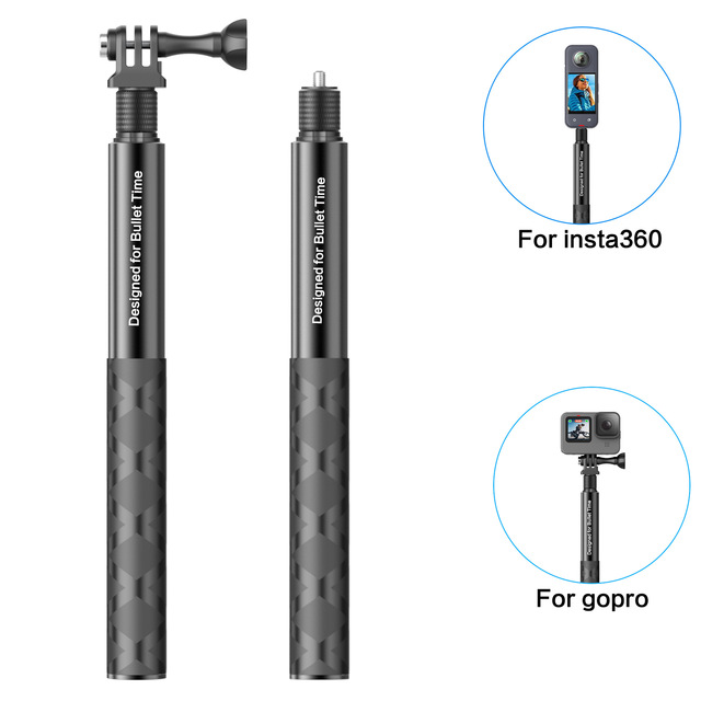 Aluminum Alloy Straight Telescopic Bullet Time  Selfie Stick for DJI Insta360 GoPro Action Camera Outdoor Shooting