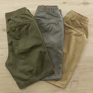 Pantalones Cortos Casuales de Lino/Algodón para Hombre, Cintura Elástica, Estilo Capri, Tinte Liso, Elásticos en Cuatro Direcciones, con Cordón Ajustable, Venta al Por Mayor de Fábrica - Product Image 1