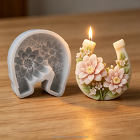 Nouvelles idées : moules à bougies en silicone en forme de fer à cheval pour fleurs