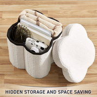 Pouf de rangement moderne pliable en bouclette blanche pour la maison, cube-rectangulaire, repose-pieds, organisateur de jouets, fausse fourrure de peluche, salon, chambre à coucher, dortoir