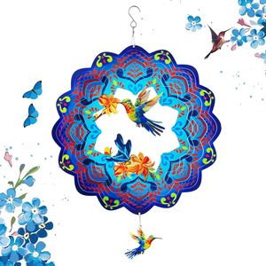 मेटल विंड मिल स्पिनर गार्डन आभूषण 3डी इज़रेन विंड स्पिनर लेजर कट मेटल आर्ट हमिंग रंगीन नायलॉन विंड स्पिनर - Product Image 6