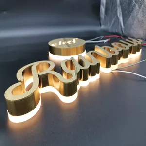 Letreros luminosos led özel kanal mektup işareti led mektup ışık akrilik 3d logo led mektup arkadan aydınlatmalı işareti