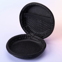 Étui rigide en EVA pour écouteurs, boîte de rangement pour câbles de données, organiseur d'écouteurs, pochette ronde à fermeture éclair