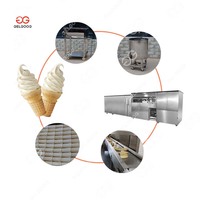 Machine à glaces automatique complète pour cornets de glace, ligne de production de cornets de glace en gaufrettes