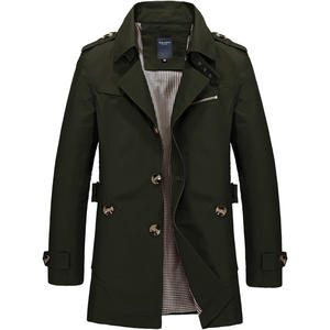 Vendita Calda 2025 Autunno Inverno Moda Streetwear Giacche Lunghe da Uomo Business <span class=keywords><strong>Trench</strong></span> Coat - Product Image 4