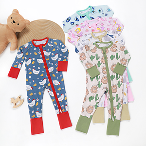 Mono de bambú suave al por mayor para recién nacidos con diseño estampado, ropa de dormir para bebés, niños y <span class=keywords><strong>niñas</strong></span>, pelele de bambú para niños - Product Image 1