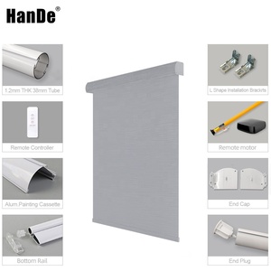 Custom Built-In French <strong>Door</strong> Indoor Black Out Motorised Cordless Eco-Friendly <strong>Window</strong> Roller <strong>Blinds</strong> for Hotel - Product Image 5