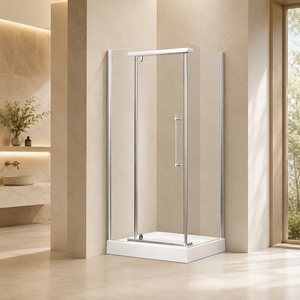 Cabine <span class=keywords><strong>de</strong></span> <span class=keywords><strong>douche</strong></span> d'angle rectangulaire avec <span class=keywords><strong>porte</strong></span> pivotante 800x1000-1200mm, cadre chromé, verre trempé 8mm, unité <span class=keywords><strong>de</strong></span> <span class=keywords><strong>douche</strong></span> sur mesure - Product Image 1