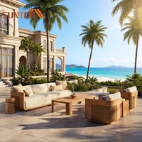 Juego de sofá Columpio de madera para exteriores de marca de lujo, muebles colgantes para jardín y patio para uso en hoteles y playas