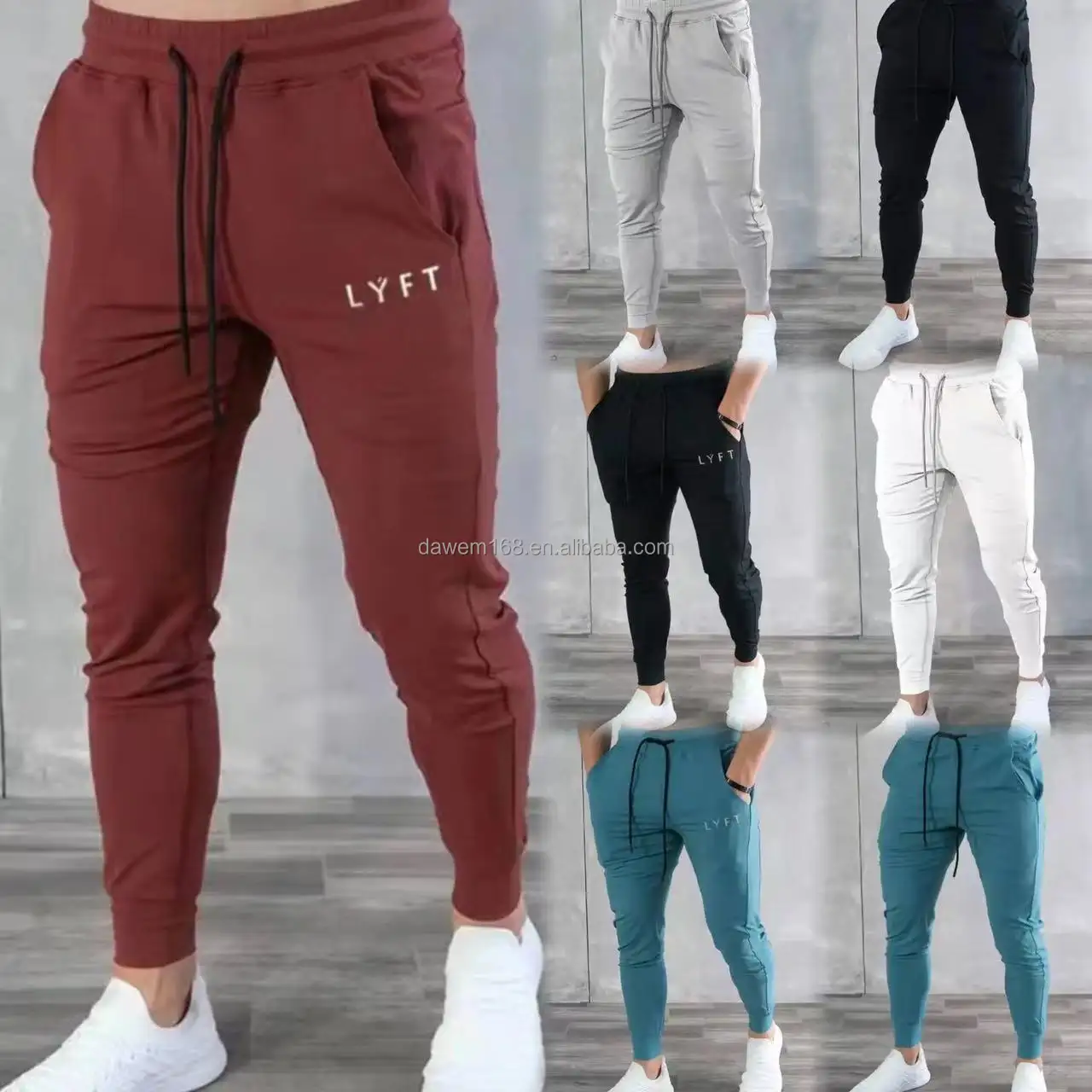 2024 venta al por mayor nuevos pantalones de jogging ajustados para hombres corriendo Algodón puro fitness deportes hombres moda calle fitness Pantalones