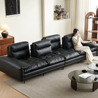 Canapé d'angle moderne en cuir italien à dossier haut, design élégant avec éponge intégrée pour salon, certifié CE ROHS
