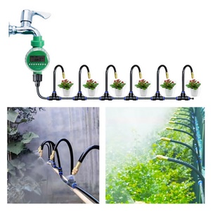 <b>Outdoor</b> Cooling Patio Fan Cooler Water Mist Garden Automatic Nozzles Misting <b>Timer</b> Controller Watering Irrigation System - Product Image 2