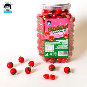 Groothandel Oem Bestelling 2G Mini Gummy Bal Aardbei Smaak Gevulde Jam Zacht Snoep Gummy Voor Kinderen