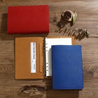 Carnet de notes A5 DABENYING SYHY-03 en similicuir à feuilles mobiles, avec couverture amovible, pour réunions, reliure à agrafes et colle