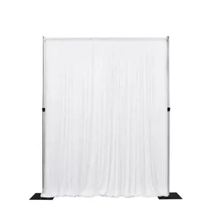 6-10FT Adjustable Silver Wedding Pipe and Drapes Backdrop Stand Square Aluminum Frames
