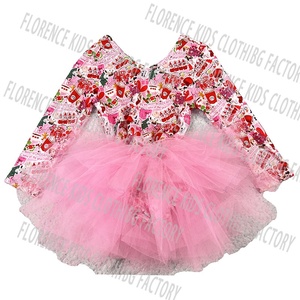 DH ODM vestido <span class=keywords><strong>de</strong></span> las ninas Navidad Rosa Santa boutique bebé niño bambú tul leotardo niñas tutú vestido - Product Image 4