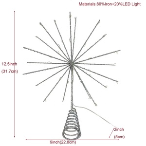 LED Star Lights for Christmas <strong>Tree</strong> Decoration 3AA Battery Powered 8Fountain LED Light Iron Wire Star Christmas <strong>Tree</strong> <strong>Topper</strong> - Product Image 6