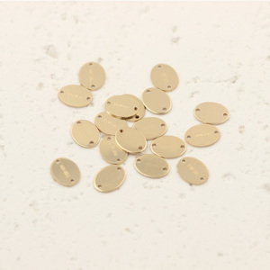 Hot bán 14k vàng đầy engravable Thẻ Mặt dây chuyền tùy chỉnh đồ trang sức hình bầu dục kết nối - Product Image 3