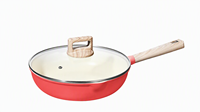 Ensemble de casseroles en aluminium moulé sous pression avec revêtement céramique rose Boreine et poignées douces au toucher