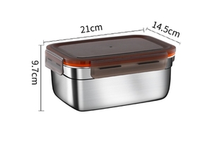 Boîte de conservation en acier inoxydable 304, boîte de rangement scellée pour réfrigérateur et congélateur, ensemble de boîtes de conservation scellées pour le camping - Product Image 2