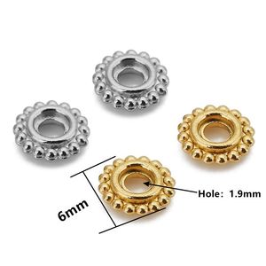 Perles d'espacement rondes moulées sous pression |   Séparateur de disques en forme de donut en acier inoxydable plaqué or PVD 18 carats pour la création de bijoux DIY (bracelets, colliers) - Product Image 2