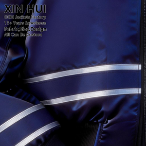 Chaqueta Bomber de Invierno con Cremallera, Rayas Reflectantes Satinadas de Alto Brillo, Servicio OEM, para Hombre, Estilo Urbano, Logotipo Personalizado, Cortavientos, Chaqueta Deportiva - Product Image 2