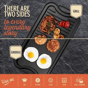 Reversible Double Sides Griddle Plate 2 in 1 Cast Iron <strong>Induction</strong> Grill <strong>Pan</strong> Griddle Plate for Gas Stove - Product Image 4
