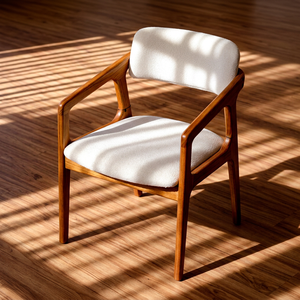 Chaise de salle à manger rembourrée moderne avec structure en bois, siège et dossier rembourrés, pour salle à manger, café, maison - Product Image 3