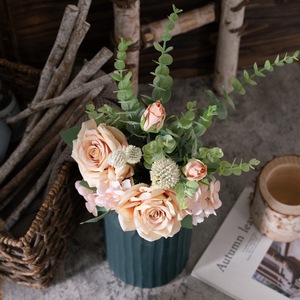 Bouquet de roses artificielles Jennifer Rose, eucalyptus, décoration de mariage CF01048 - Product Image 1