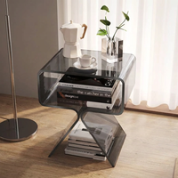 Table d'appoint en acrylique transparent, design moderne, pour salon, décoration intérieure, table de chevet, table d'appoint en acrylique