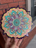 Sous-verre en céramique personnalisé haut de gamme de 20 cm, grand sous-verre Mandala