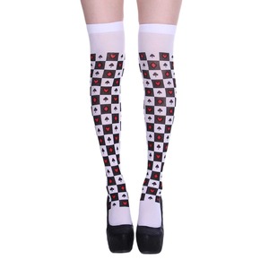 Halloween Printed <b>Knee</b> <b>High</b> Stockings Women Playing Card Pattern Cosplay Costume Party Wear Transparent Over The <b>Knee</b> <b>Socks</b> - Product Image 5