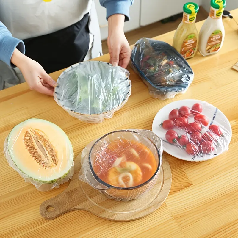 Disposable Plastic Wrap Bowl Cover LDPE Elastic Food Cover for Kitchen Storage Fresh Keeping Bags