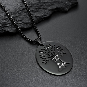 Serenity Oración Árbol DE LA VIDA Oración collar de acero inoxidable para hombres y mujeres colgante de oración unisex - Product Image 2