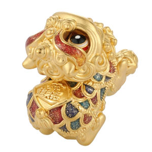 Brazalete de Lujo con Cuentas de León en Oro Sólido de 24K, Estilo Chino, Accesorios y Componentes de Joyería al por Mayor - Product Image 2