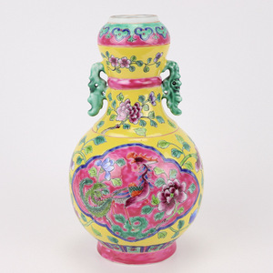 Vase à fleurs en céramique Famille Rose peint à la main chinois Vase en porcelaine de Chine poterie en céramique décorative antique - Product Image 2