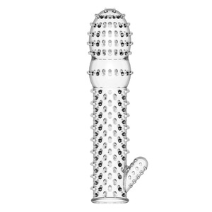 Manchon et anneaux transparents à picots pour pénis masculin, jouet sexuel pour couples, vente en gros, silicone, Guangdong - Product Image 5