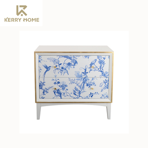 <span class=keywords><strong>Paravent</strong></span> en <span class=keywords><strong>bois</strong></span> motif fleur bleu et blanc maison diviseur de pièce pliable décoratif pour chambre et salon Design imprimé - Product Image 3