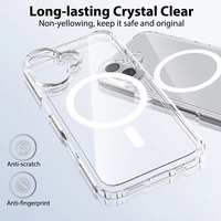 Coque de téléphone magnétique antichoc en TPU transparent de haute qualité pour iPhone 15 14 Plus 17 16 Pro Max, compatible avec la charge sans fil, protection arrière anti-chute