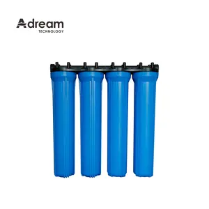 Carcaça de filtro de filtro de água comercial de 20 polegadas em estoque, de estágio único, de dois estágios, de três estágios, de quatro estágios