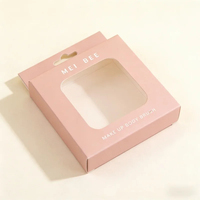 Boîte à fenêtre sur mesure avec crochet, impression sur carton blanc 350g/400g, badge mignon, aimant de réfrigérateur, jouet, film transparent, boîte en papier